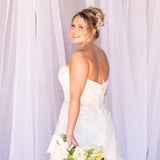 CZ Teardrop Necklace Backdrop – Bridal Necklace Extender Drop | Wedding Back Necklace Jewelry