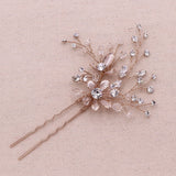Anna Rose Gold Crystal Hair Pin Set of 2
