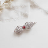 Amelia Red or Green CZ Barrette