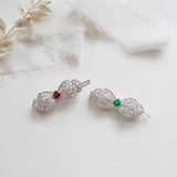 Amelia Red or Green CZ Barrette
