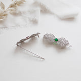 Amelia Red or Green CZ Barrette