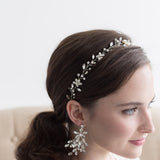 Blossom Crystal & Pearl Hair Vine – Bridal Hair Vine Wedding Headband Flexible Hair Accessory