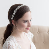 Malaya Crystal Bridal Headpiece - Floral Wedding Headband & Back Vine