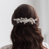 Tori Pearl Flower Comb – Porcelain Flower & Freshwater Pearl Bridal Hair Comb