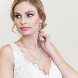 Camilla Cascading Teardrop CZ Wedding Rose Gold Jewelry Set