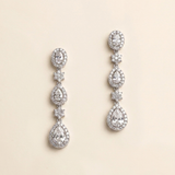 Adeline Oval & Teardrop Bridal Earrings – CZ Drop Wedding Earrings