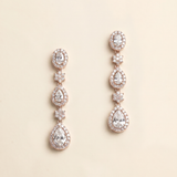 Adeline Oval & Teardrop Bridal Earrings – CZ Drop Wedding Earrings