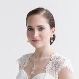 Belle Crystal Bridal Earrings - Floral Wedding Drop Earrings