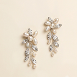 Amelia Freshwater Pearl & Crystal Bridal Earrings - Silver Wedding Earrings