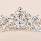 Amelie Pearl & Crystal Tiara – Bridal Tiara Wedding Crown Pearl Crystal Headpiece