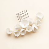 Angie Floral Bridal Hair Comb – Handmade Porcelain Flower Wedding Hair Piece