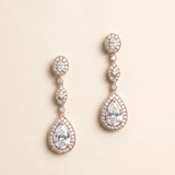 Annalise Bridal Earrings - Silver Pear Cubic Zirconia Statement Earrings