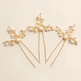 Aryana Bridal Hair Pins – Pearl & Crystal Wedding Hair Accessories (Set of 3)
