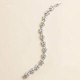 Full-length view of the Audrey silver pearl and cubic zirconia bracelet with clasp