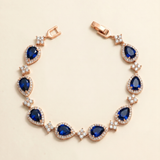Avery Sapphire Blue Bracelet – Blue CZ Bridal Teardrop Bracelet