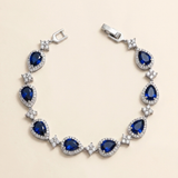 Avery Sapphire Blue Bracelet – Blue CZ Bridal Teardrop Bracelet