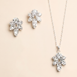 Cheryl Crystal Bridal Stud Earrings - Silver Wedding Earrings