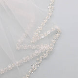 Two Layer Pearl and Sequin Beaded Wedding Blusher Veil