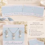Bridesmaid Jewelry Display Card | Wedding Gift Card for Necklace & Earrings