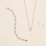 a set of jewelry including a necklace and earrings
