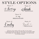 Leaf Drops Bridesmaids Jewelry on Custom Pouch