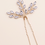 Candace Bridal Hair Pin Set of 2 – Crystal Leaf Wedding Hair Pins Silver Bridal Hair Accessories