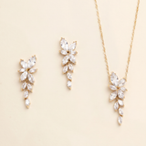 Cascade Jewelry Set – Marquise CZ Bridal Necklace and Earrings Set