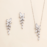 Cascade Jewelry Set – Marquise CZ Bridal Necklace and Earrings Set
