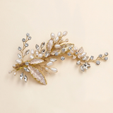Celeste Pearl Bridal Hair Clip – Crystal Leaf Wedding Hair Accessory