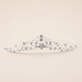 Claire Flower Girl Tiara – Crystal Rhinestone Floral Wedding Tiara