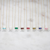 Gold Birthstone Necklace – Minimalist Dainty Gemstone Jewelry Gift For Her