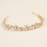 Dahlia Pearl & Crystal Headband – Delicate Bridal Headband Wedding Hair Accessory