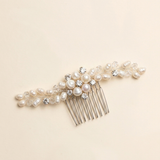 Dana Freshwater Pearl Bridal Hair Comb - Silver Pearl Wedding Comb