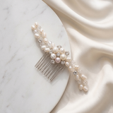 Dana Freshwater Pearl Bridal Hair Comb - Silver Pearl Wedding Comb