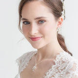 Cheryl Crystal Bridal Stud Earrings - Silver Wedding Earrings