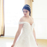 Karina Rose Gold Crystal Wedding Ribbon Vine Headband