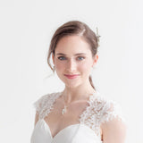 Cheryl Crystal Bridal Stud Earrings - Silver Wedding Earrings