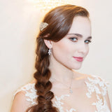 Leaf Drops Jewelry Set – Dainty CZ Bridal Necklace and Earrings Set