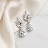 Eliana CZ Bridal Earrings – Pear Cubic Zirconia Wedding Earrings