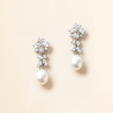 Emily Freshwater Pearl Bridal Earrings – Cubic Zirconia & Pearl Wedding Drop Earrings