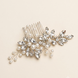 Emmeline Pearl & Crystal Bridal Comb – Silver Wedding Hair Accessory