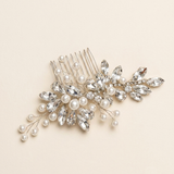 Emmeline Pearl & Crystal Bridal Comb – Silver Wedding Hair Accessory