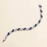 Evelyn Sapphire Blue Bracelet – Blue & Clear CZ Bridal Bracelet
