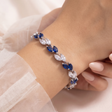 Evelyn Sapphire Blue Bracelet – Blue & Clear CZ Bridal Bracelet