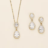 a set of jewelry including a necklace and earrings