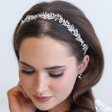 Karina Rose Gold Crystal Wedding Ribbon Vine Headband