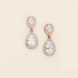 a pair of diamond earrings on a white background