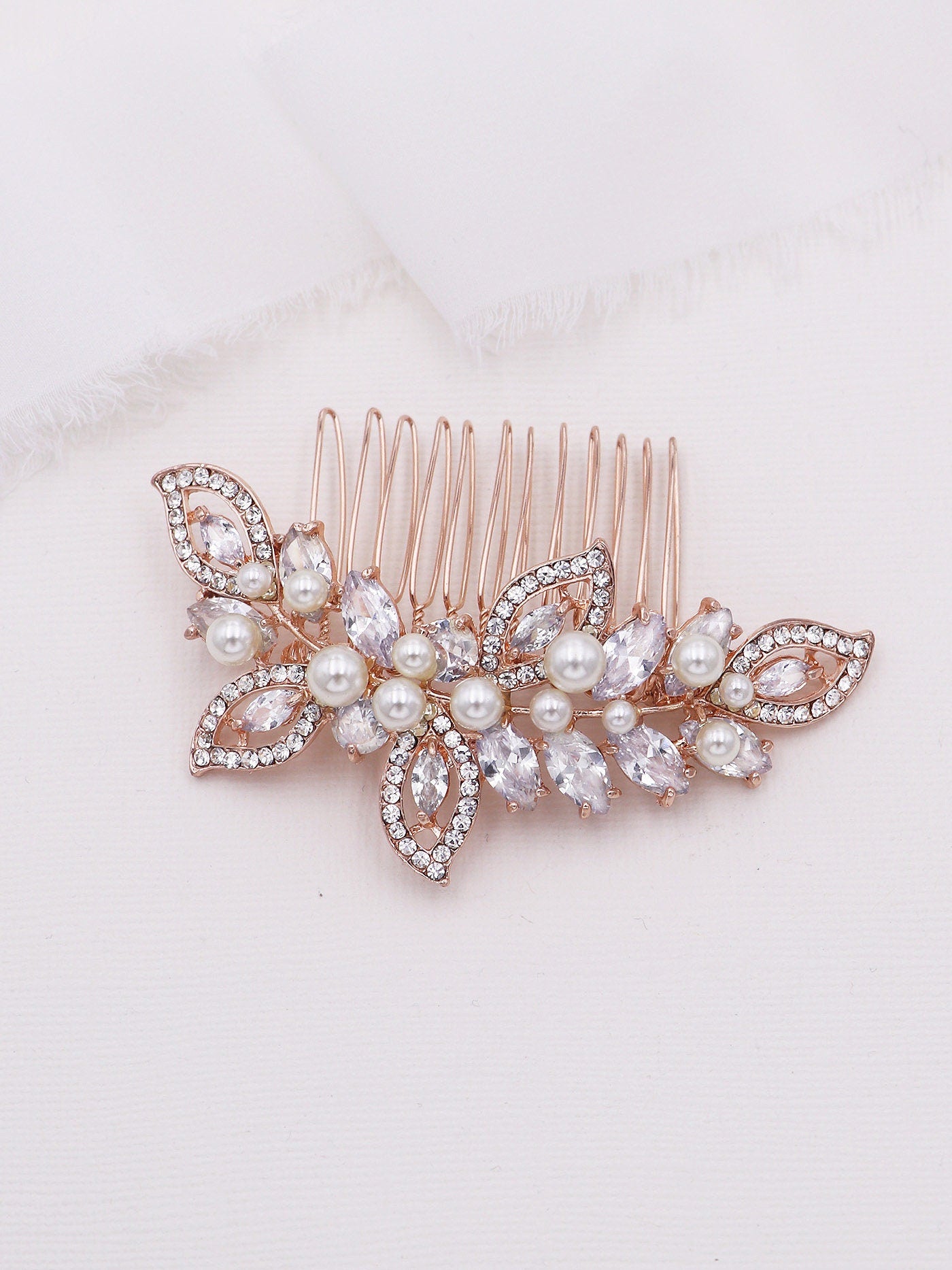 gold wedding hair comb