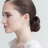 Belle Crystal Bridal Earrings - Floral Wedding Drop Earrings