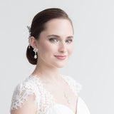 Belle Crystal Bridal Earrings - Floral Wedding Drop Earrings